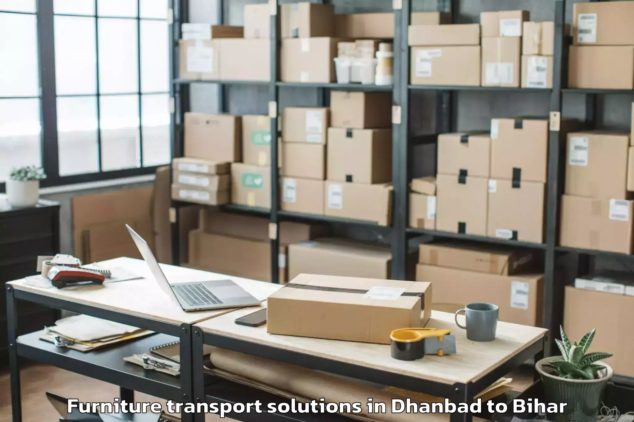 Easy Dhanbad to Jamui Furniture Transport Solutions Booking